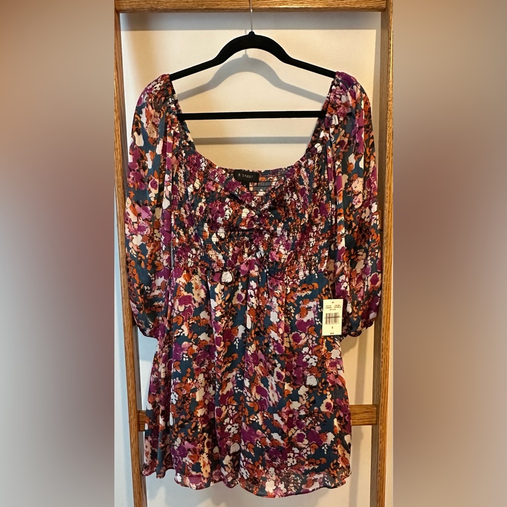 Brand New Floral Stretchy Three Quarter Length Sleeve Dress
